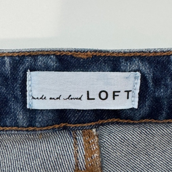 LOFT Curvy Straight Crop Jeans Size 14 Blue High Rise Casual Everyday Classic - Picture 9 of 12